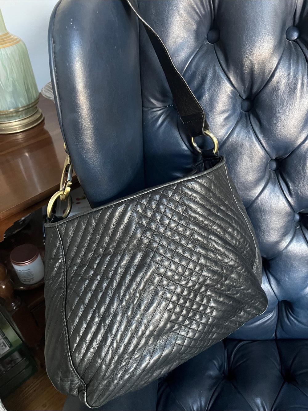 Cynthia Rowley Quilted Leather Shoulder Bag - Black